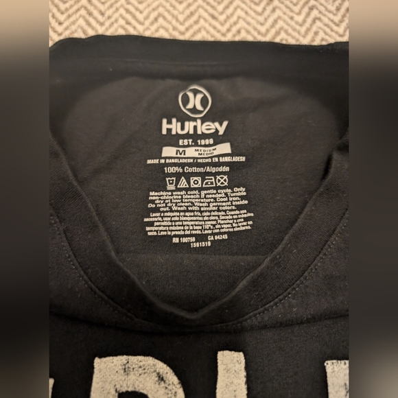 Hurley Black Men's T-Shirt 100% Cotton - Picture 3 of 3